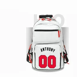 00 Plecak Melo Fan Daypack Carmelo Anthony Basketball School Bag sportowy druk Rucksack Casual School Torebka White Black Day Pack