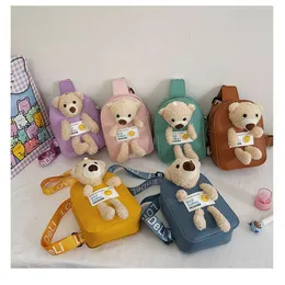 New Little Bear Kindergarten Chest Trendy Children 's kildy 된 한국 판 귀여운 초등학교 허리 싱글 어깨 크로스 바디 백 78% 공장 도매