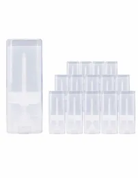 25pcs weiß schwarz transparent leerer ovaler flacher Lippenbalsam -Röhrchen Kunststoff Festes Parfüm Deodorant Stick Container6156703