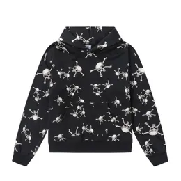 2024 Sweatshirt Full Print Skull Mode gewaschene Designerin Männer und Frauen schwarze Heilige Hoodies Kapuzepullover Jumper Tops Baumwolle