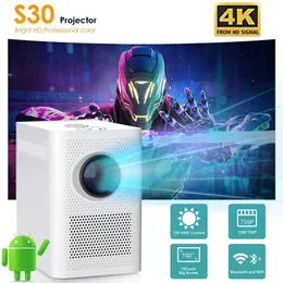 Proiettori S30 Mini 4K HD LED Proiettore Android 11.0 Auto Focus Bluetooth WiFi 6.0 BT5.0 1920 * 1080p Home Theater Proiettore portatile per esterni J240509