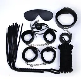 7IN1 BDSM BONDAGE GEAR KIT RESTRAINTS PU BALL GAG ROPE SPANKING WHIP SEX COLLAR HAND LEG CUFFS EYE MASK FOR WOMEN8044794