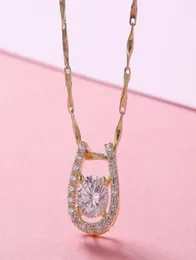 Fashion-925 Серебряное серебро с золотым цветом CZ Подкова Pingente Sende Corlece Women Girls Jewelry Undertale Pendentif Pendulo4094330