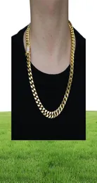 Collane a ciondolo Fashion Hip Hop Men Necklace Chain Gold Curb Cuban Long Link Choker maschio Collier Jewelry 61cm 71Cm8869744