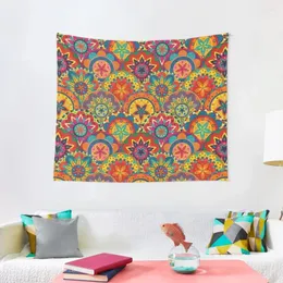 Tapisserier Funky Retro Mönster Mandalas Tapestry Outdoor Decor Bedroom Decorative Wall Mural