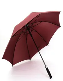 Wiatroodporne pongee proste długie, długie parasole golfowe w pełniutomatyczne słoneczne deszczowe 8K parasolowy sprzęt deszczowy stałe kolory prefekty Favor6911984