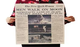 Apollo 11 Moon Landing New York Times Vintage Poster Kraft Paper Retro Kids Room Decoration Wall Sticker 51355CM6478341