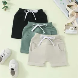 Shorts 2018-12-05 Lioraitiin 0-3y Kleinkind Baby Boys Shorts Solid Color Elastic Taille Shorts Casual Shorts 3 Pack Sommer D240510