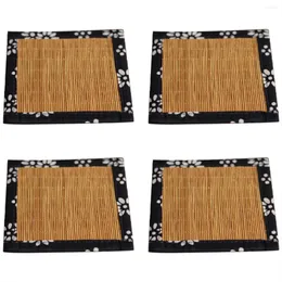 Wine Glasses B-Bamboo Mat Bamboo Mug Pads Rattan Cup Pad Sushi Table Coasters For Drinks Beverage