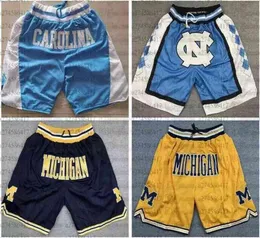 Männer Basketball -Trikots North Carolina State University 15 Carter 2 Carmeloanthony Short Just Don of Michigan Pocket Shorts S3XL8732358