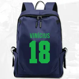 Backpack Vinicius Júnior Brasil Player Daypack Blue Black Grey School School Football Star Rucksack School Bag Laptop Day Pack