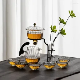 Zestawy herbaciarskie Kreatywne układy kwiatowe szkło leniwe automatyczne wytwarzanie herbaty domowe zestaw zapachowy picie infuser