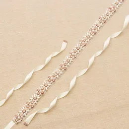 Cintura da sposa delle ante da sposa 2019 Accessori per perle strass per oro rosa cintura 100% fatti a mano 8 colori avorio blush blush anteme da sposa 278t