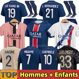 24 25 MBAPPE SOCCER JERSEY O.Dembele Asension Hakimi Vitinha 2024 2025 Maillots de Football Marquinhos Verratti Men Kit Kit Mundlifs Fabian Sanches