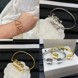 Fashion LOE Series Designer Geometry Charm Braccialetti per orecchini da donna Ceso d'oro scintillante con Diamonds Bracciale Gioiello Regalo