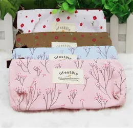 Whole2016 Flower Floral Pencil Pen Canvas Case Cosmetic Makeup Tool Bag Storage Pouch Pouch Purse Bolsas de Maquiagem Drop1158892