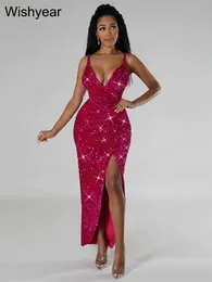 Abiti sexy urbani ANNI CINQUE SUGGERIMENTO CINTURA VECCHI VECK ALTA SIDE SPLETTO BODYCON MIDI MIDI Abito Donne Birthday Birthday Sexy Party Club Vestidos T240510