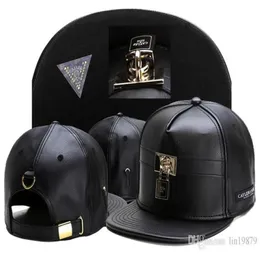 2017 Summer Style Leather Lock Baseball Caps Casquettes Chapeus Hip Hop Hop Outdoor Sports Snapback Cappelli per uomini Donne2799398