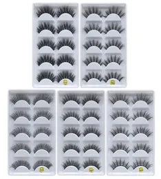 5Pairsset 3d Mink Syashes Lashes Makes maquiagem de olhos naturais grossos cílios falsos grossos compõem cílios falsos de cílios 12 styl9047526