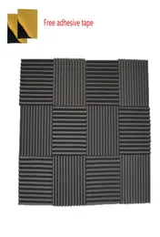 Soundproofing Acoustic Foam Tiles 12 Pcs Studio Wall Panels Wedge Absorption 12quot X 12quot X 1quot in Charcoal with Tapes1170239