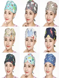 Cappelli integrali in cotone bandage stampato bandage rozzo regolabile cappuccio di funzionamento lavabili berretto da lavoro per donne8484189