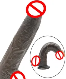 819 Inch 208mm43mm Realistic Dildo Coffee Color Big Dildos Fake Penis Sex Toys For Women Large Tentum Cock Dick Penes Reales3111682