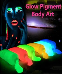 10colorslot neon light glow in the dark pigment body paintinghalloweenparty glowing paint蛍光uvボディアートメイクアップpigme2067160