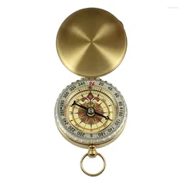 Dekorative Figuren Vintage Kupfer Retro Compass Flip Cover Taschenuhr Camping Wanderwanderung Nautische Marine Survival Power Pographie Requisiten Dekor Dekor Dekor