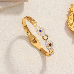 Pulseira 316l de aço inoxidável azul strass em pulseira de pulseira de pulseira para mulheres pulseiras de ouro jóias à prova d'água 2024