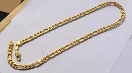 Solid Stamep 585 Hallmarked 24 K Yellow Fine Gold Filled Europe Figaro Chain Link Halsbandlängder 8mm italiensk länk 60CM1364875