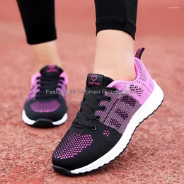 Sıradan Ayakkabı Sneakers Kadınlar Daireler Kadın Dantel Up Mesh Işık Nefes Alabası Kadın Zapatillas De Deporte Para Mujer