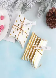 10pcs Promoção Pillow Shape Kraft Jewelry Candy Box Papel Craft Wedding Favor Boxes Gream