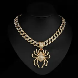 Personalisiertes Design Alien Spider Anhänger Halskette Hip Hop Voll Diamant 3d Cuban Chain Schmuck Weihnachtsgeschenke