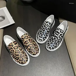 Scarpe casual tela da donna slittamento su sport 2024 stilista primavera designer leopardo sneaker moca
