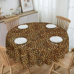 Panno tavolo rotondo impermeabile pattern leopardo cover di texture gheparte mimetica tovaglia per picnic da 60 pollici