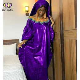 Roupas étnicas Africano Bazin Rico vestidos longos para mulheres Nigéria Bacia de festas de casamento tradicional Riche Robe Femme Cerimônia original Roupas T240510