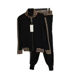 B7338 Women039s Two Piece Pants Casual Suits Designer Knit Jackets Coats For Women Långärmad blixtlås Jacka Cool Girls Streetw5322481