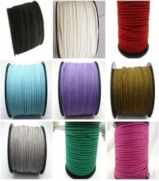 100 Yards Faux Suede Flat Leather Cord Necklace cord 2mm Spool Pick Your Color DIY jewelry1556014