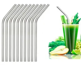 ship 500pcs 85 inch 215mm 6mm Stainless Steel whorl Straw Drinking Straws Reusable ECO Metal Bar Drinks Party Stag8046927