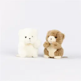 Śliczne pluszowe niedźwiedzie polarne klęcznik Kawaja puszyste pluszowe zwierzęta breakring wisiorek futrzany torebka torebka uroków 240510