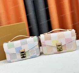 Ny Pink/Green Checkerboard Pochettee Metis East West Handbag S-Lock Lock Axel Bag designer Luxury Handbag Metal Chain Underarm Bag Crossbody Bag for Women