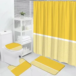 Duschvorhänge 4pcs moderne minimalistische geometrische Vorhang gestreift