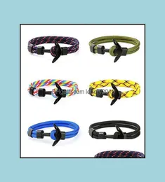 10PcLot Gold Nautical Charm Anchor Bracelet For Men Women MtiWrap Rope Bracelets Adjustable Size 6quot8quot Drop Delivery 26931230
