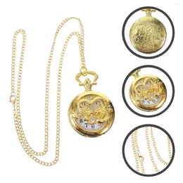 Pocket Watches beobachten Golden Dragon Creative Women for Pendant Mechanical Vintage Alloy Man Dekor Dekor