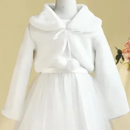 2022 Giacca inverno bianca Girls per bambini Capitani a maniche lunghe calde Florist Girl Giacca per bambine da sposa Accessori per cappotti da sposa in SCOC 2284