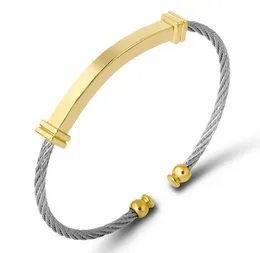 Fashion Cable Wire Bracelet Bracelet Stainless Aço preto Tag fino e link Bracelets para homens jóias da moda personalizadas Q076011376
