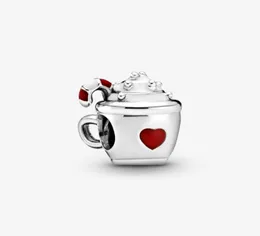 100 925 Sterling Silver Cocoa e Candy Cane Charms Fit Affittion European Charm Bracelet Moda Women Wedding Noivage Jewelry3872005