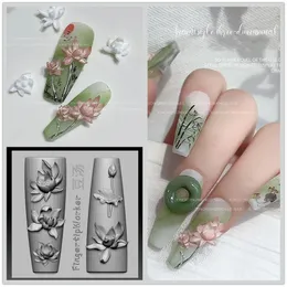 1PC Flower Lotus 3D Acryl Paznokcie Paznokcie dekoracje paznokci paznokcie tłoczniki na paznokcie silikon