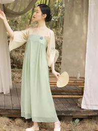 Платья для вечеринок SweetXue Summer Women Court Retro улучшенные платье Hanfu Daily Fairy Commory Casual Fresh Appliques vestidos Rape