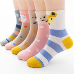 6 Paar Kinder Socken Spring Mädchen Jungen reine Baumwollstrümpfe Baby mittelgroße Strümpfe Herbst Winter Kids Designer Baby Socken CSD2405114